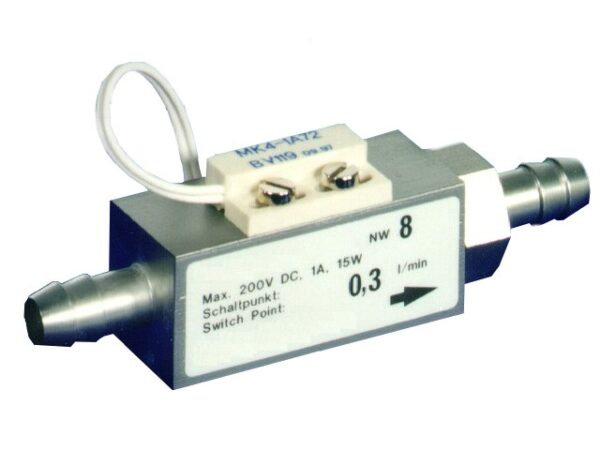 Mini Flowschakelaar voor 0.1 t/m 2.5 l/min - RVS of Messing - R1/4" of slangtule Ø8 mm - DW-K